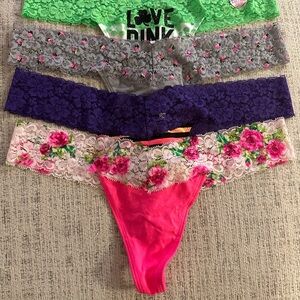 PINK Victoria's Secret Green and Gray Lace Panties Intimates